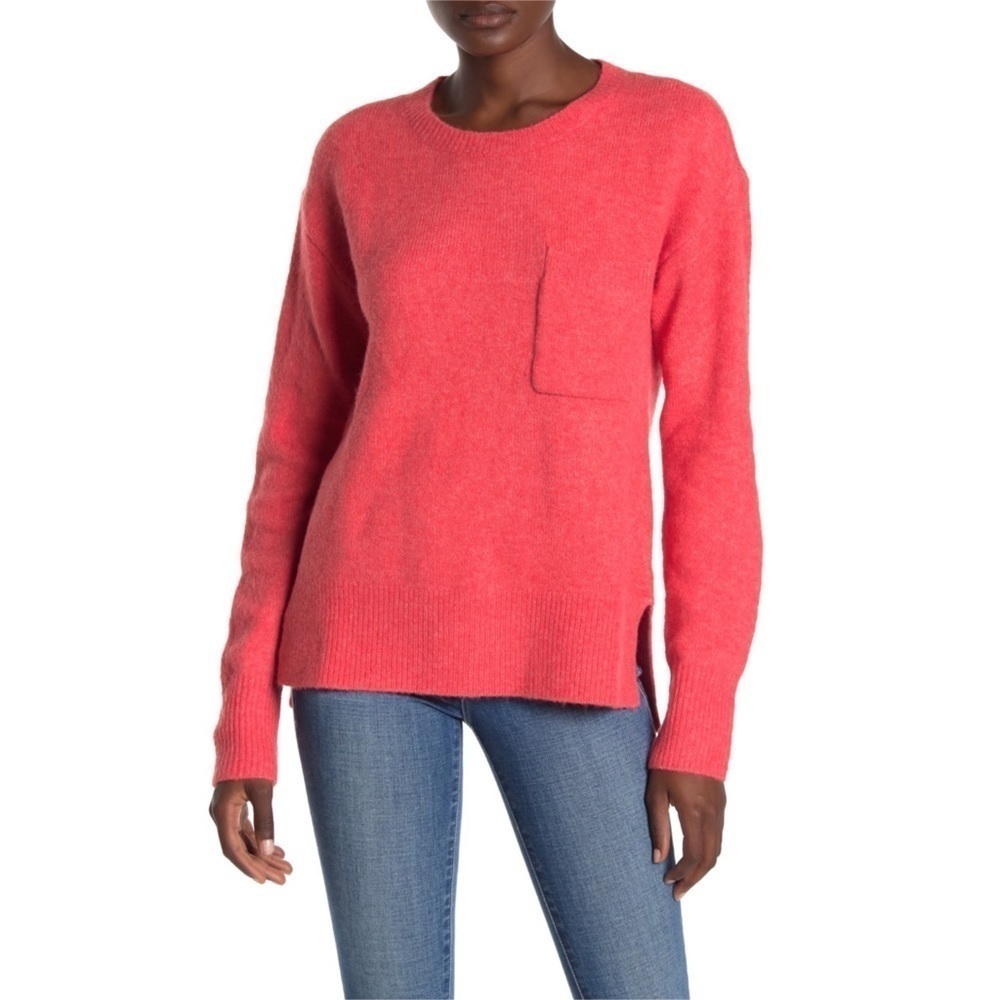 Sanctuary | Fuzzy Knit Pocket Sweater Coral Size M